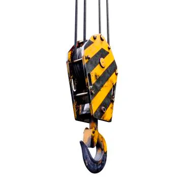 3d crane hook on white background Stock Illustration