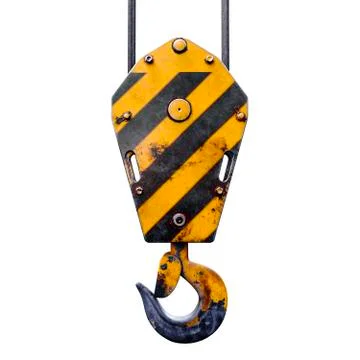 3d crane hook on white background Illustrazione stock