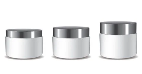 3D cream pots Stock Illustration