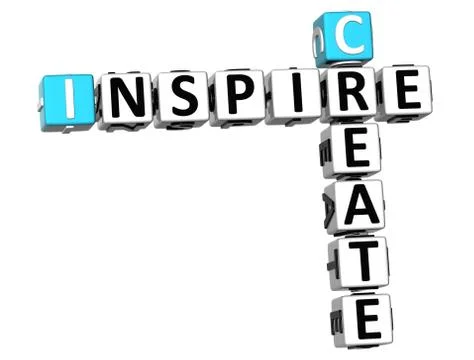 3d create  inspire crossword Stock Illustration