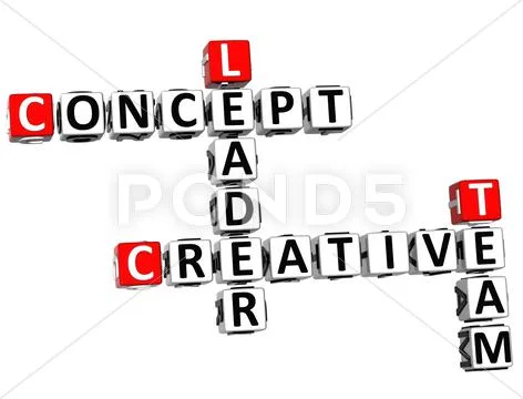 3d creative concept leader crossword Stock Illustration