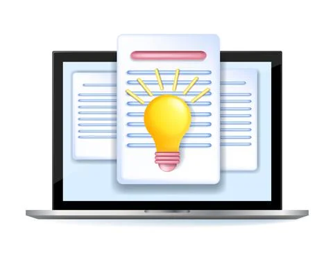 3D creative content concept, vector virtual document page Stockillustratie