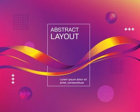 3d creative design for futuristic event. Abstract gradient metallic waves layout Illustrazione stock