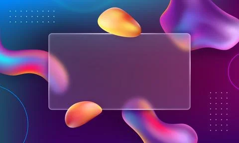 3D creative gradient glassmorphism background design with transparent glass Illustrazione stock