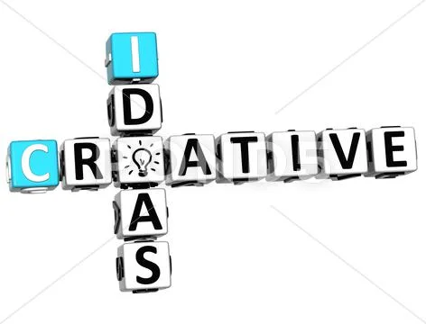 3d creative idea crossword Stock Illustration