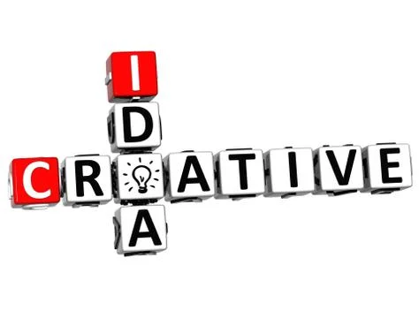3d creative idea crossword 스톡 일러스트