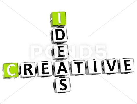 3d creative ideas crossword Stock Illustration