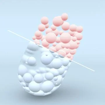 3d creative illustration capsule balls Stock Illustration