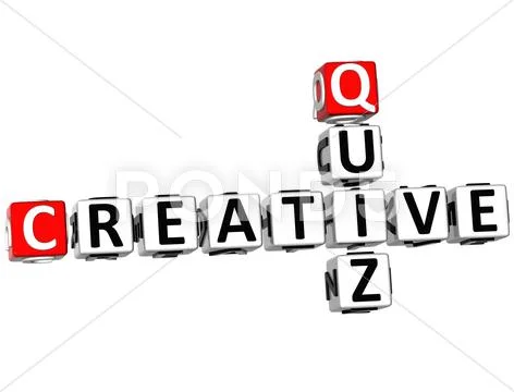 3d creative quiz crossword Stock Illustration