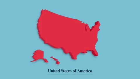 3d creative USA lettering isolated on blue background. United States of America Stock-Footage 161205096