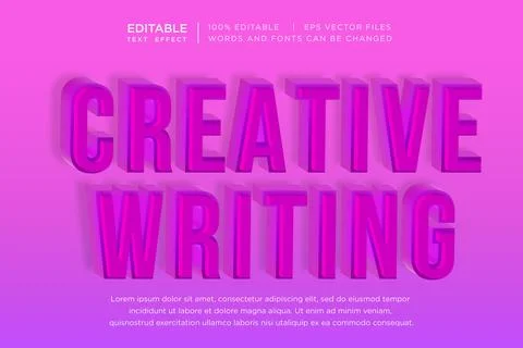 3D Creative Writing Editable Text Effect Education Vector EPS Stock Illustration