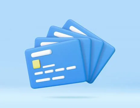 3D credit card Illustrazione stock
