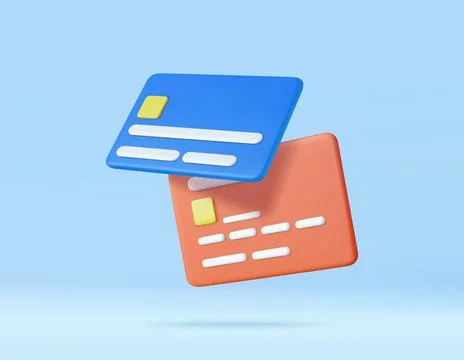 3D credit card Illustrazione stock