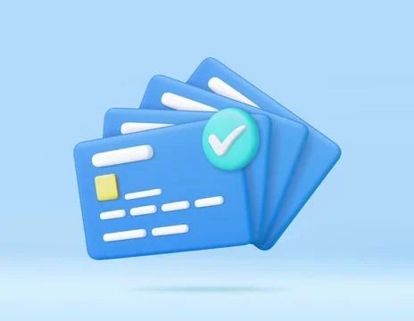 3D credit card Illustrazione stock