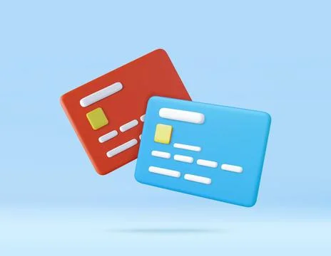 3D credit card Illustrazione stock