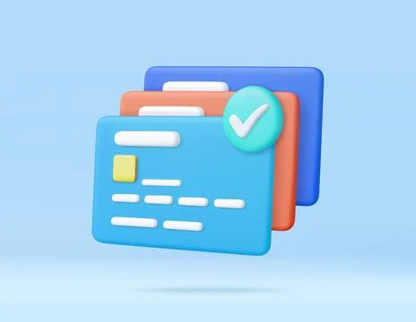 3D credit card Illustrazione stock