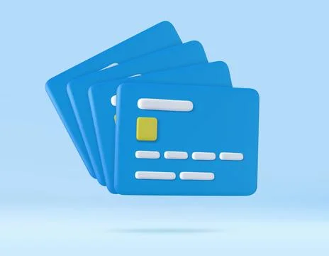 3D credit card 库存插图