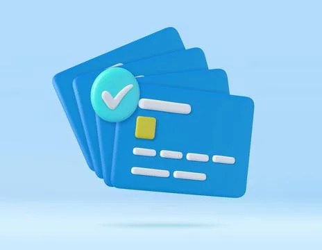 3D credit card Stock Illustration