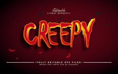 3d creepy text effect Stock Illustration