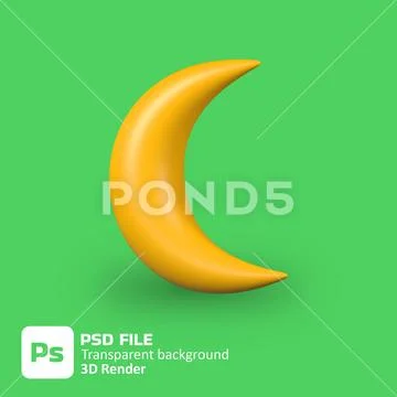 3d crescent moon icon PSD-Vorlage