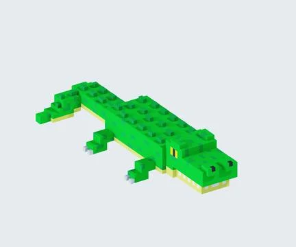 3D crocodile white background Stock Illustration