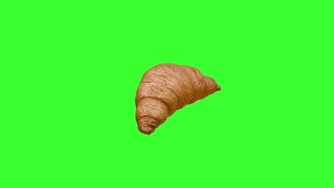 3D Croissant Rotating  | 360° Loop Animation Stock Footage 306255794
