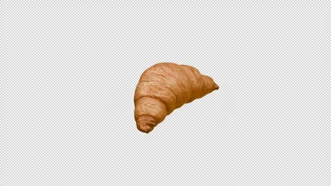 3D Croissant Rotating  | 360° Loop Animation Stock Footage 306284066