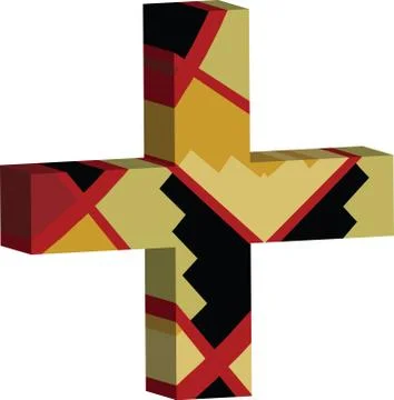 3d CROSS symbol Illustrazione stock