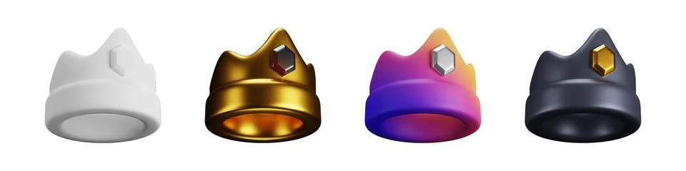 3D crown creative royalty graphics and icons pack Stock-Illustration