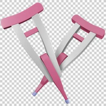 3D Crutches Stock Illustration