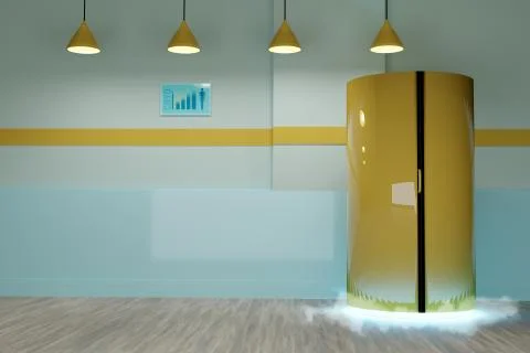 3D cryosauna room Stock Illustration