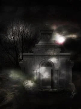 3d Crypt in the forest Ilustración de archivo