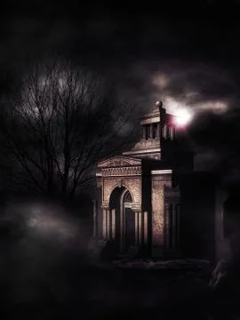 3d Crypt in the forest Ilustración de archivo