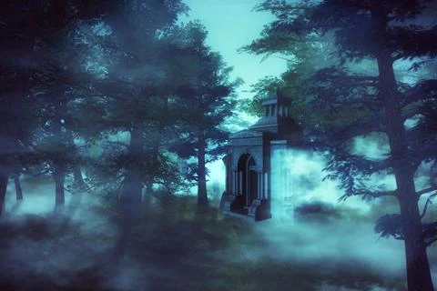 3d Crypt in the forest Ilustración de archivo