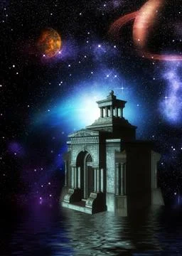 3d Crypt in the space Ilustración de archivo