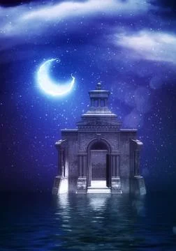 3d Crypt in the space Ilustración de archivo