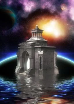 3d Crypt in the space Ilustración de archivo