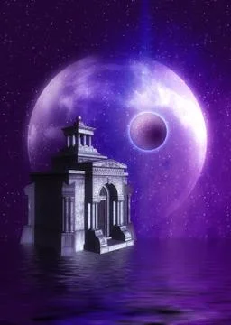 3d Crypt in the space Ilustración de archivo