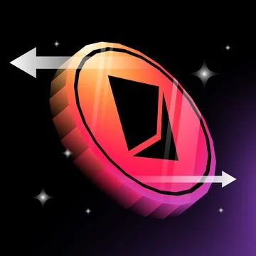 3D Crypto Coin Illustration. Gradient Graphic Element Stock Illustration