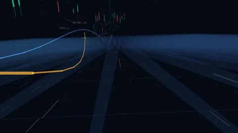 3D Cryptocurrency Live Market Data Candlestick Chart Bullish Trend Animation Stock Footage 340801811