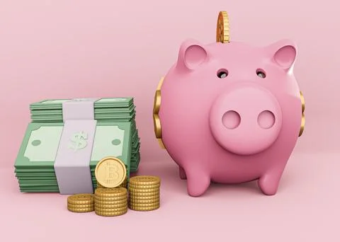 3d cryptocurrency rendering modern design Stock Illustration