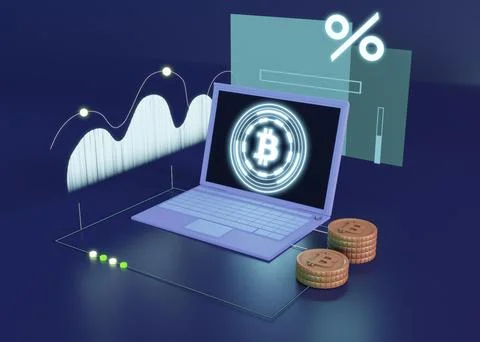 3d cryptocurrency rendering modern design Stock Photos