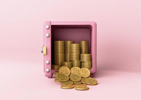 3d cryptocurrency rendering modern design Stock Photos