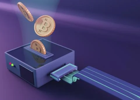 3d cryptocurrency rendering modern design Stock Photos