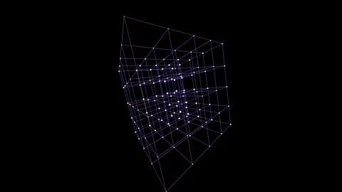 3D crystal lattice structure rotating animation 4K Stock Footage 336516653