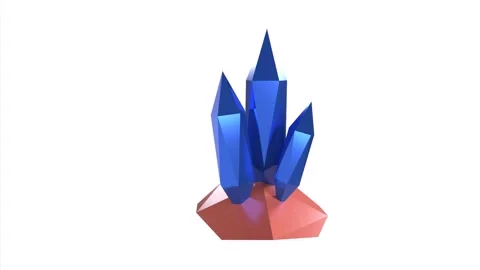 3D crystals on a geometric base in a virtual space Stock-Footage 284238016