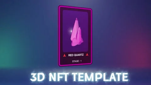 3D Crystals NFT Card Generator After Effects stock
