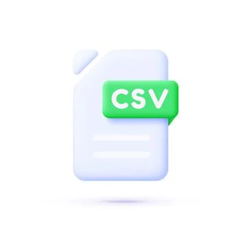 3d csv file for web design on white background. Vector 3d illustration Stock Illustration
