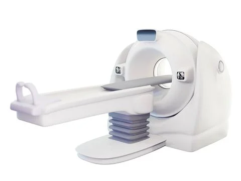 The 3D CT scanner image, isolated on a white background, demonstrates moder.. Stock Illustration