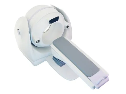The 3D CT scanner image, isolated on a white background, demonstrates moder.. Stock Illustration